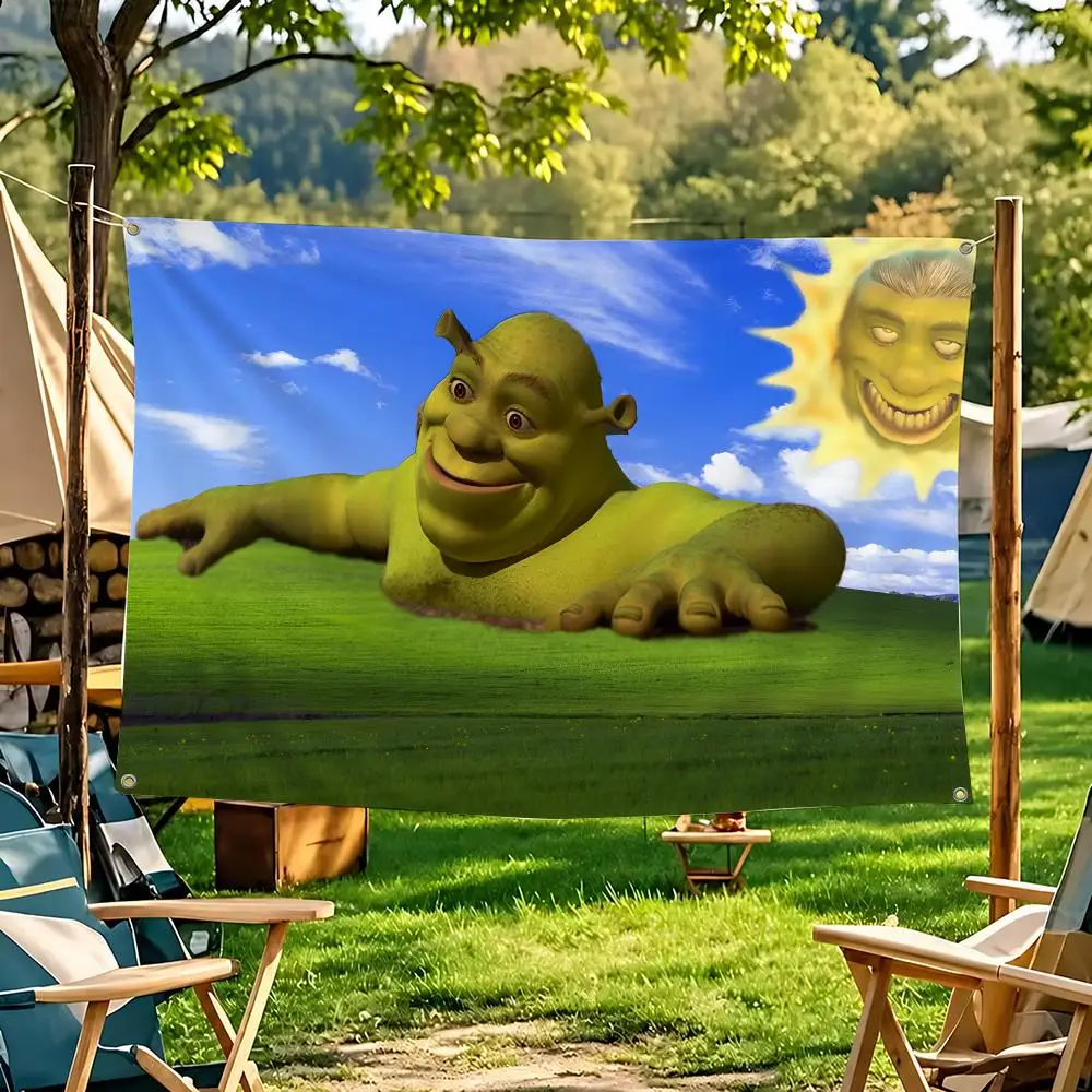 Kwaii Anime S-ShrekS Flags Suitable For Party Club Outdoor Interior Wall Decoration Banner Fans Gift