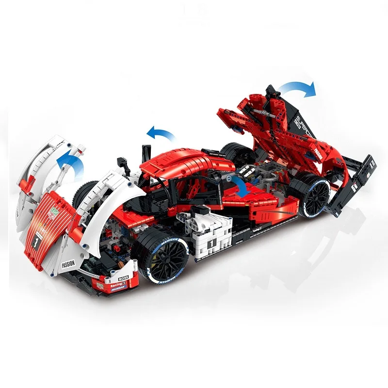 963 Supercar Model Building Block 1:8 Scale Technical  Assembly High tech Bricks Educational Halloween, Christmas gifts