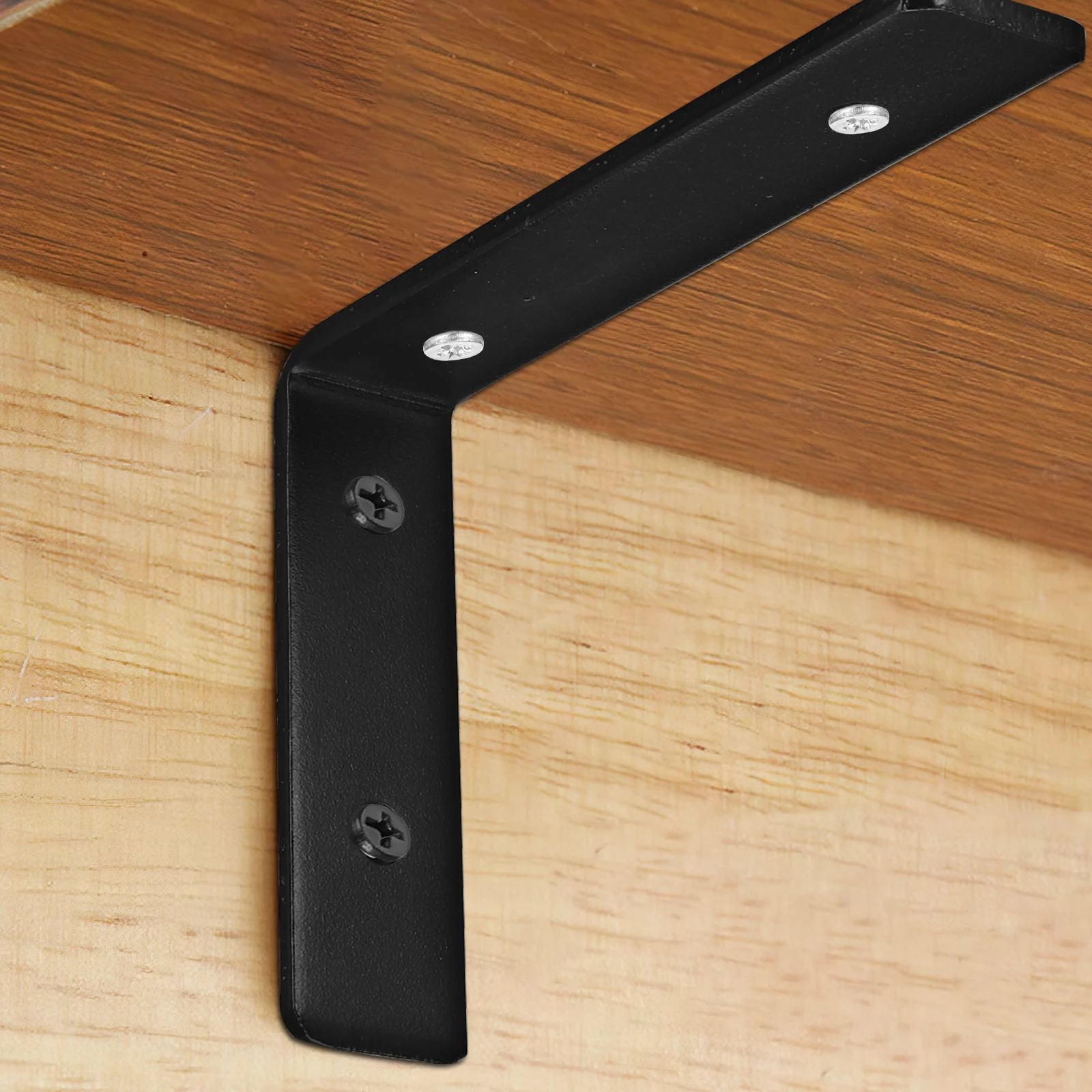 

2 pcs Floating Shelf Brackets L Shaped Bracket Heavy Duty Metal Wall Shelf Support Corner Angle Brackets Strong Load Bearing