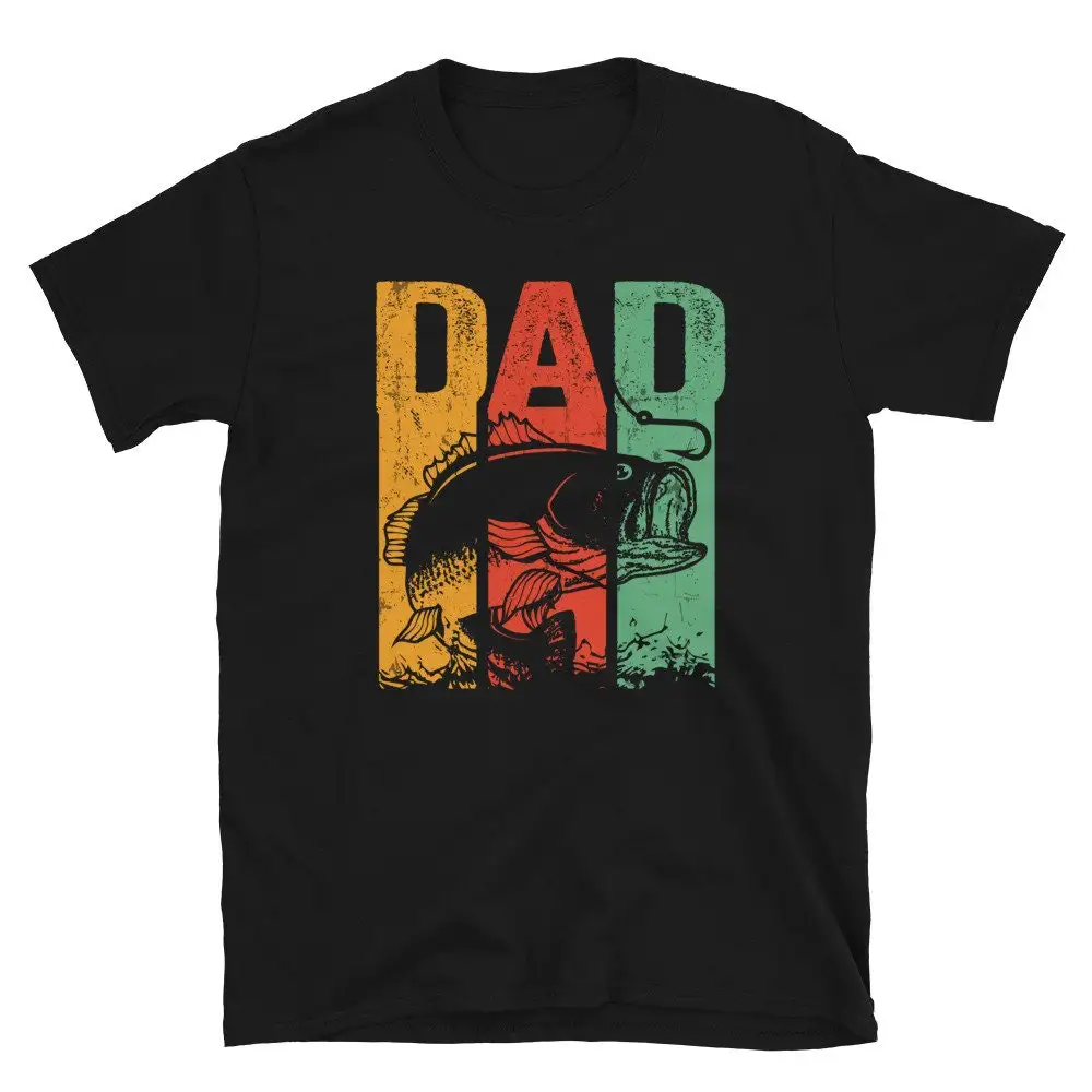 Retro Dad Bass Fishing T Shirt Cool Unique Fishermen s Fisherman Largemouth Smallmouth Fish Father Angler