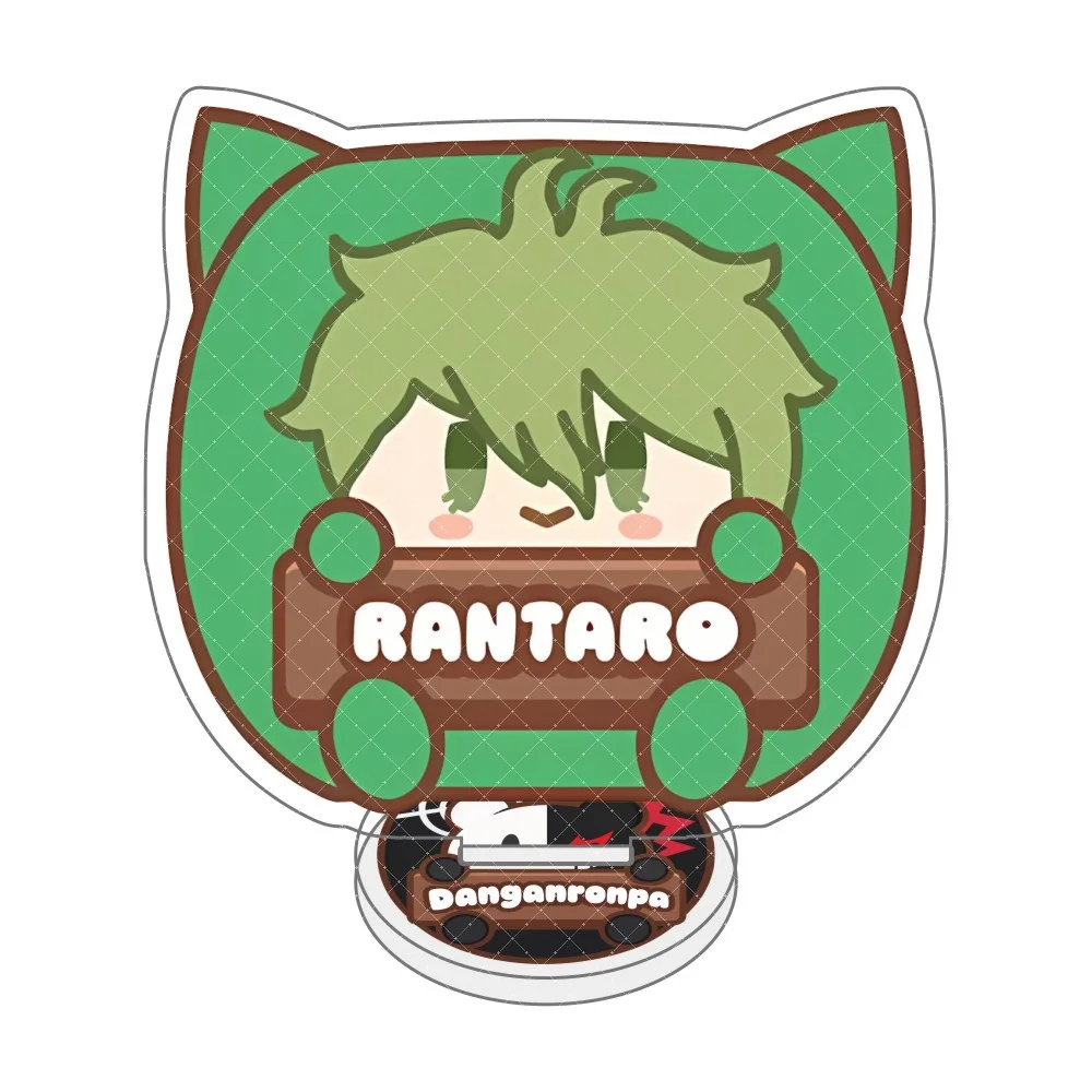 Danganronpa 10cm Acrylic Stand Anime Chiaki Rantaro Kaede Kokichi Korekiyo Junko Cat Ear Q Version Desktop Decor Key Chain Game