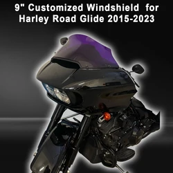 Motorcycle 9 inch Yellow Front Windshield Wind Windscreen Deflector Cover Plate For Harley Davidson Road Glide FLTRX 2015-2023