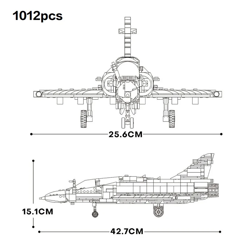 

1012pcs echnical Military Mirage 2000 Fighter Building Blocks Assembling Airplane Bricks Model Toys for Christmas Gift Set