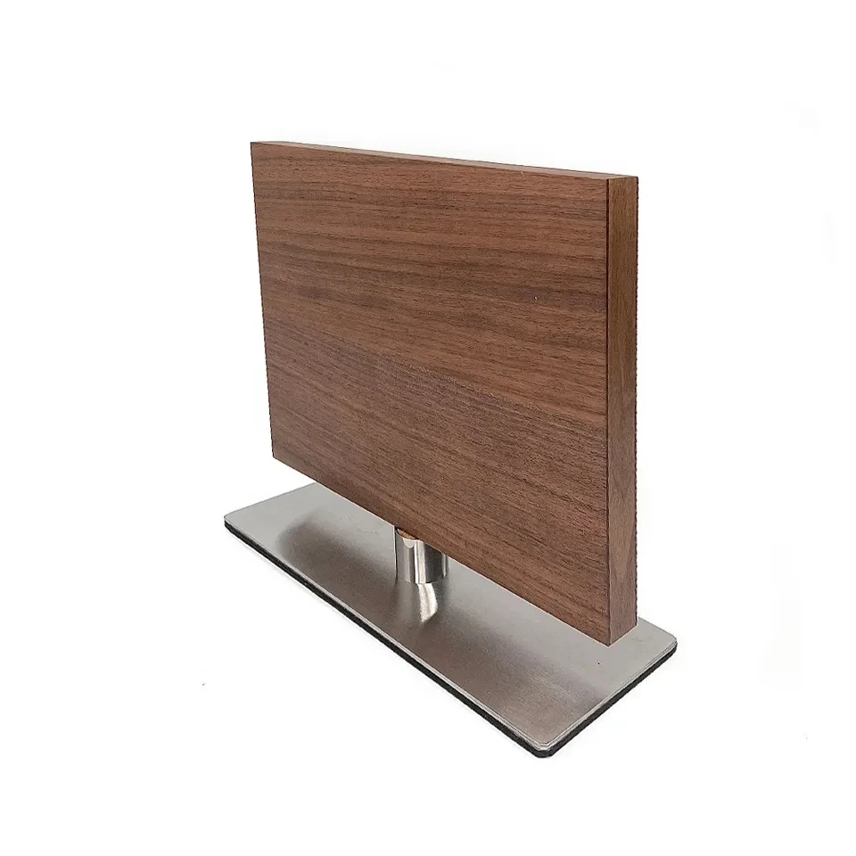 

Newly designed walnut wood magnetic knife block, high-quality magnet wood knife holder with metal base