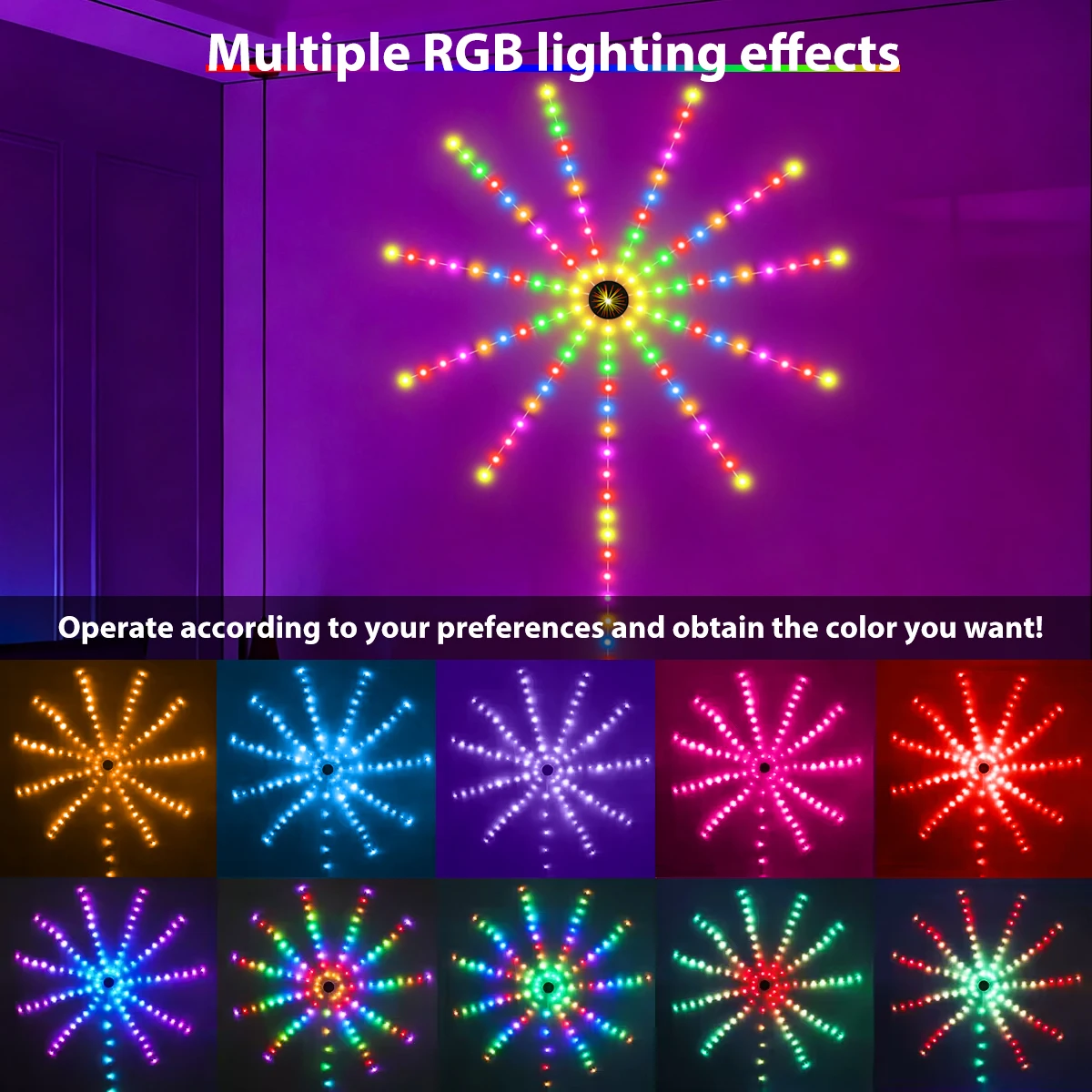 1 قطعة RGB الألعاب النارية مرنة LED قطاع أضواء 5 فولت USB مع بلوتوث عن بعد صوت المنشط أضواء زينة عيد الميلاد لغرفة النوم