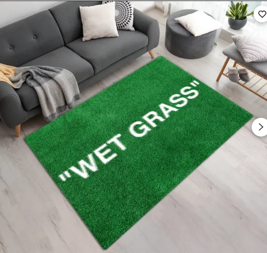 Vibrant High Quality Green Grass Area Rug Machine Washable Personalized Wet Grass Carpet Gift for Home Decoration Mats