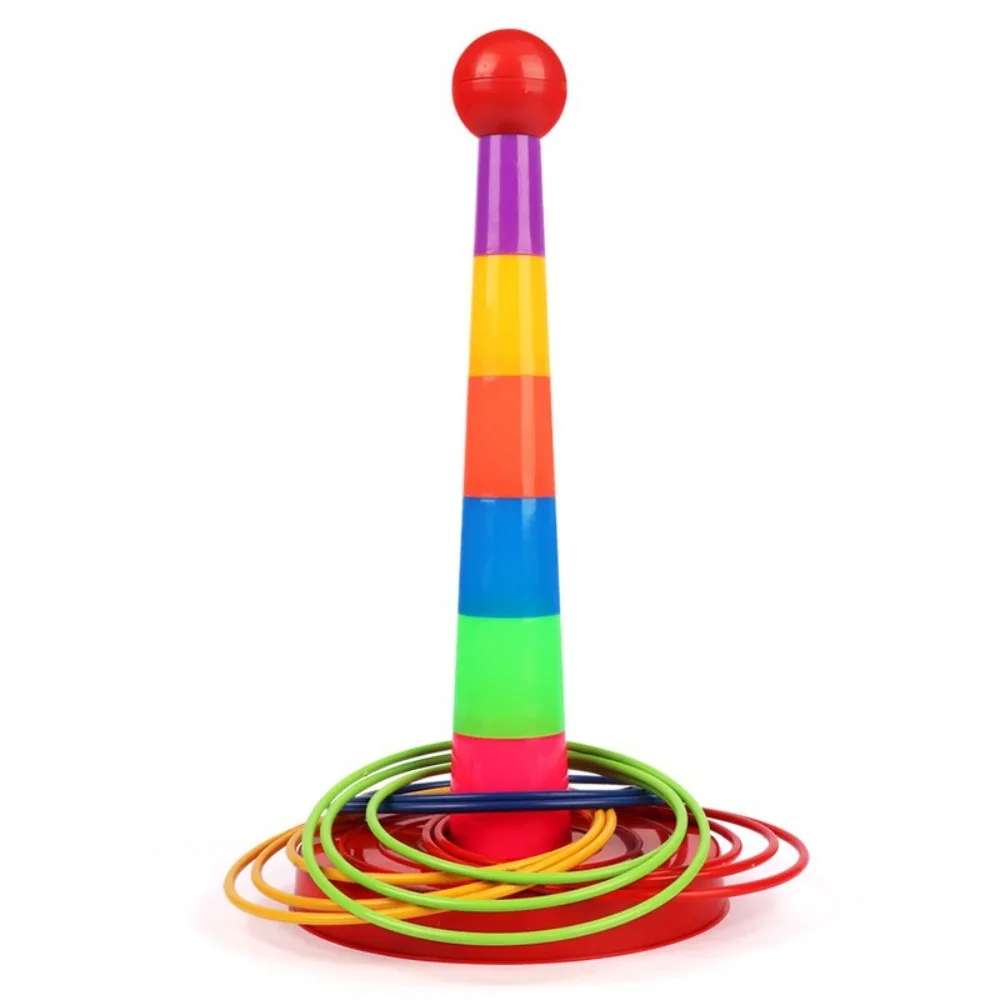 New Interactive Throw Circle Game Stacking Layers Early Education Ferrule Stacked Colorful Hoop Ring Toss Children