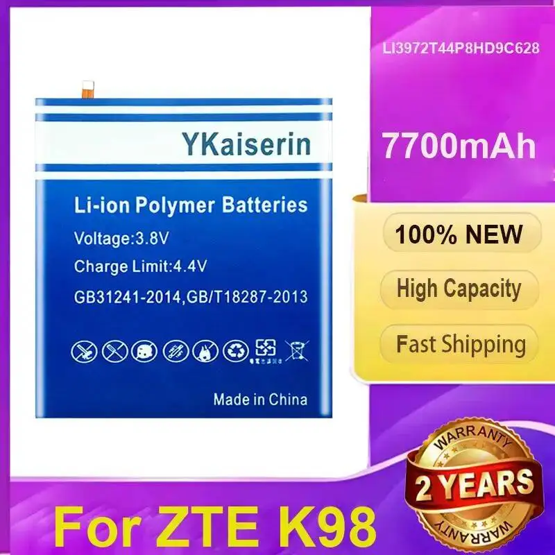 

YKaiserin large capacity 7700mAh Robust LI3972T44P8HD9C628 Replaceable Tablet Battery For Zte K98 warranty + tracking number