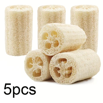 5Pcs Natural Loofah Dishcloth - High Quality Fiber Kitchen and Bathroom Cleaning Sponge, Ideal for Exfoliating and Removing Stai 1
