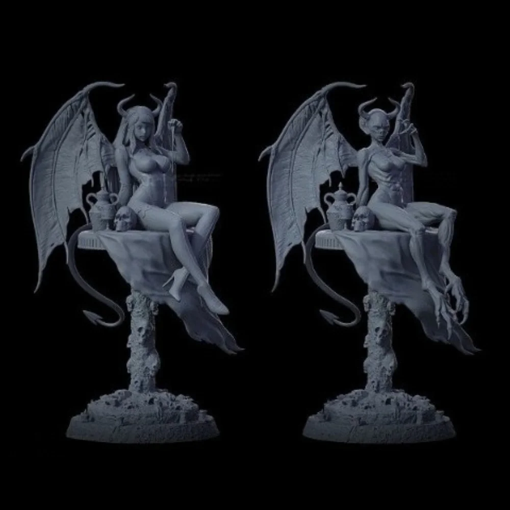 Dark Fantasy Succubus Figure 3D Printed GK Statue Demoness Collectible DIY Coloring Self-assembly Miniature Sculpture Craft