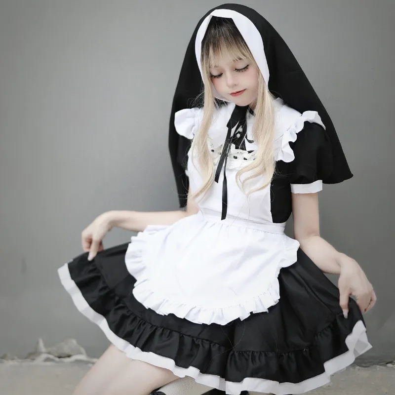 New Halloween Nun Costume Lolita Sweet Is Part of Maid Costume Maid Uniform Festival Woman Play Costume
