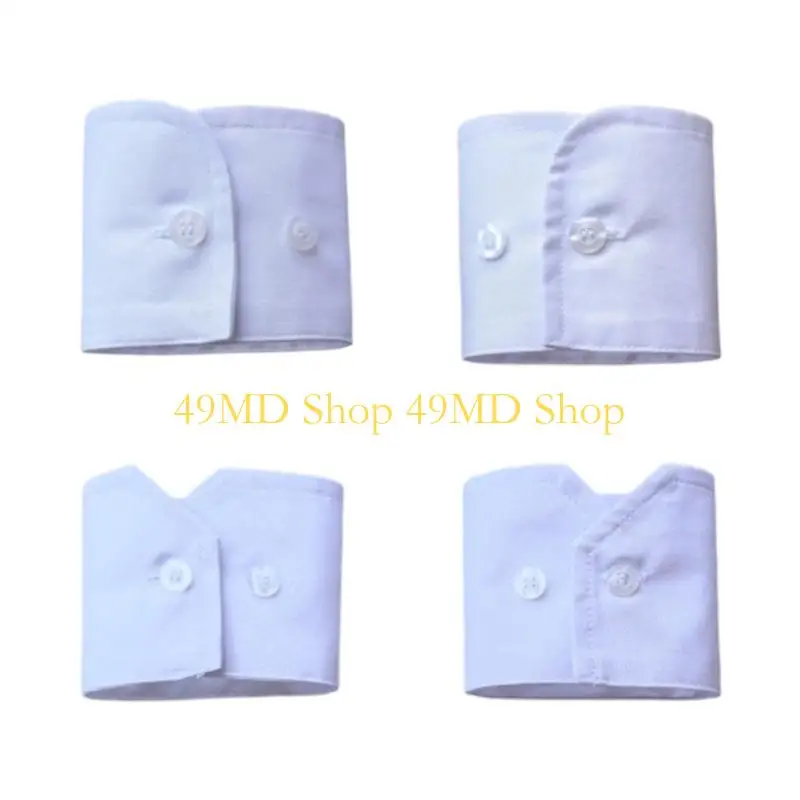 49MD 2PCS Decorative Collar Wrist Cuffs Sleeve Cover Professional Shirt Enhancement