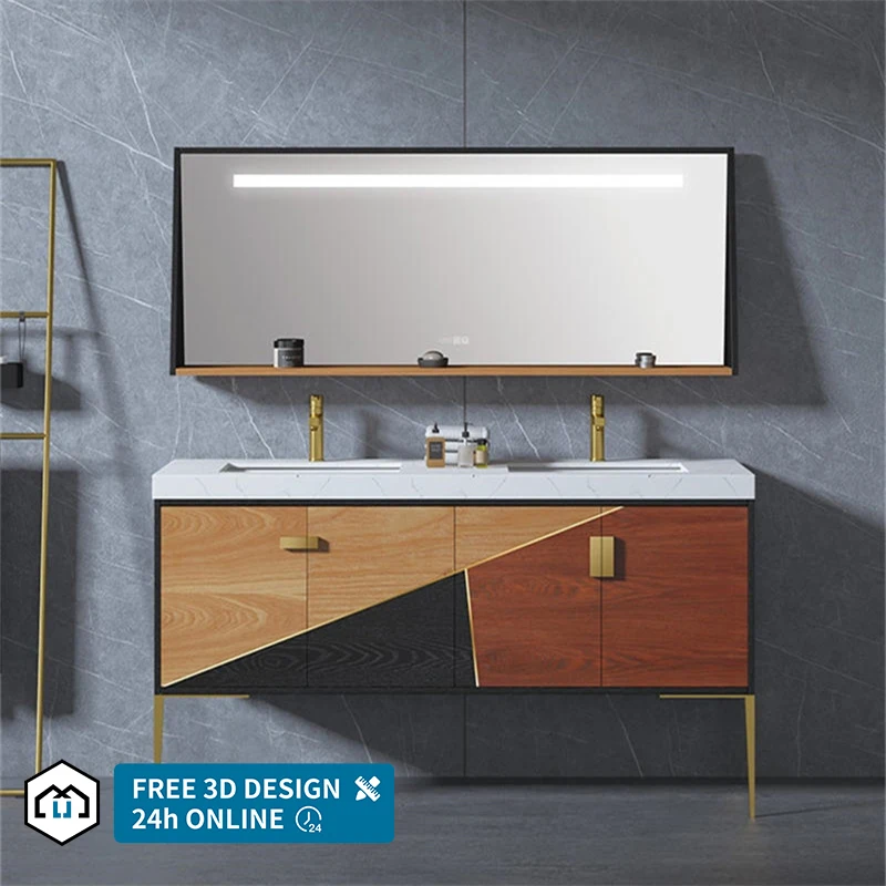 Modern Style George Bathroom Vanity Floor Mounted Solid Wood Cabinet with 2-Year Warranty Water Resistant & Easy to Clean