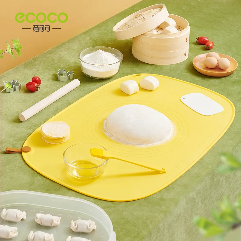 Ecoco Silicone Mat Kitchen Kneading Pizza Dough Baking Mat Cooking Cake Pastry Non-stick Rolling Pad Bakeware Kneading Accessory