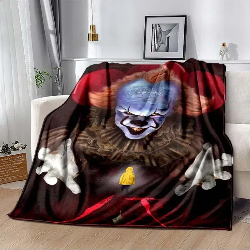 

Dancing Clown Pennywise Pattern Flannel Blanket,Multi-purpose Holiday Gift Blanket Warm And Soft Blankets All Seasons