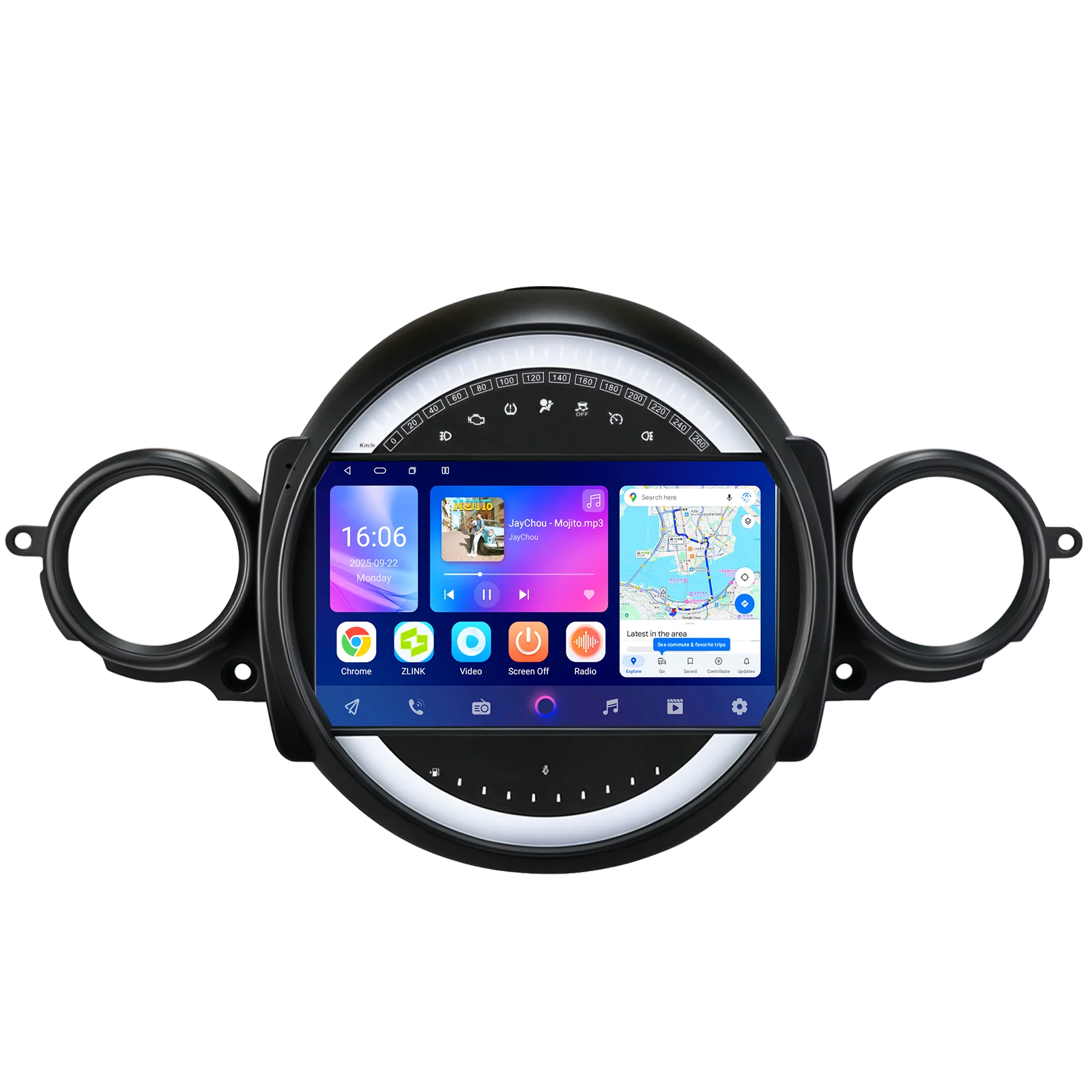 Android Autoradio-Player für BMW Mini Cooper R56 R60 R51 2006 - 2014 Kabelloses Carplay Auto Intelligentes GPS Auto-Multimedia-Bildschirm