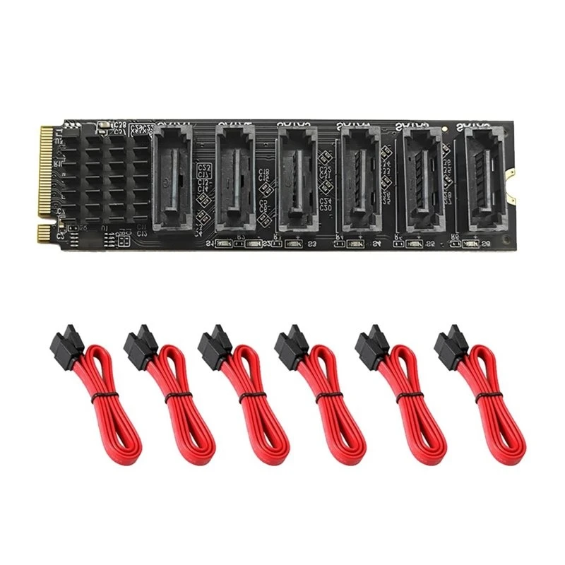 M.2 Nvme To 6 Port SATA 3.0 Adapter Card Expansion Card
