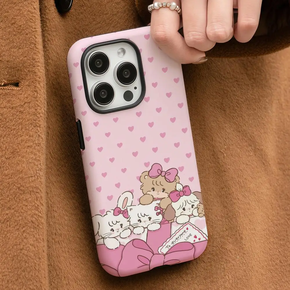 

Cute Cat M-Mikko Phone Case For iPhone 17 16 15 14 13 12 Pro Max Plus Glossy HD Double-Layer Liquid Back Film Hard Shell