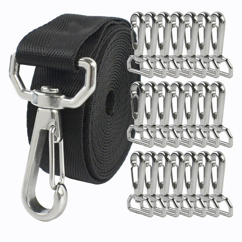 2/5/10Pcs 27mm 304 Stainless Steel Swivel Trigger Hook Carabiner Clasp for Dog Leash Pet Strap Keyring Paracord Accessories