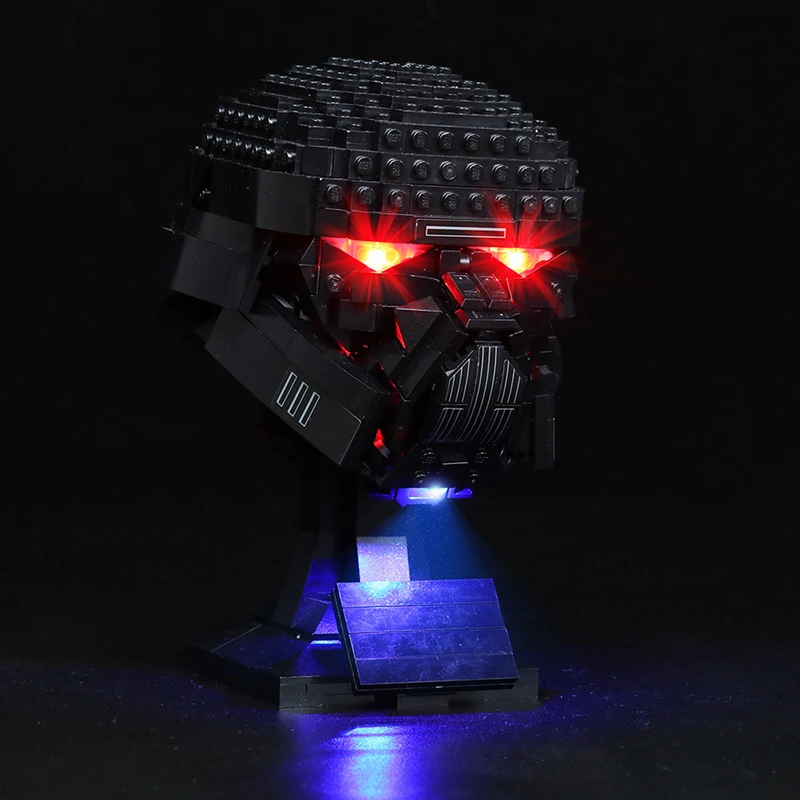 DIY LED Light Kit For LEGO 75343 Dark Trooper Helmet  (Only LED Light,Without Blocks Model)