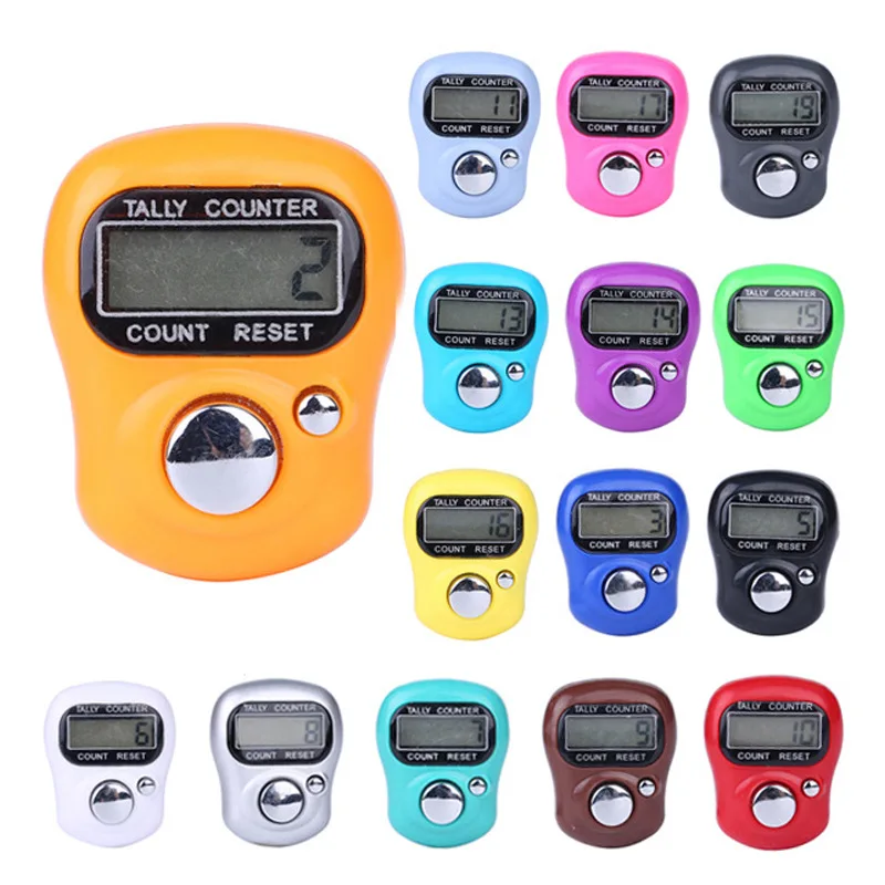 Mini Stitch Marker and Row Finger Counter LCD Electronic Digital Tally Counter for Sewing Knitting Weave Tool