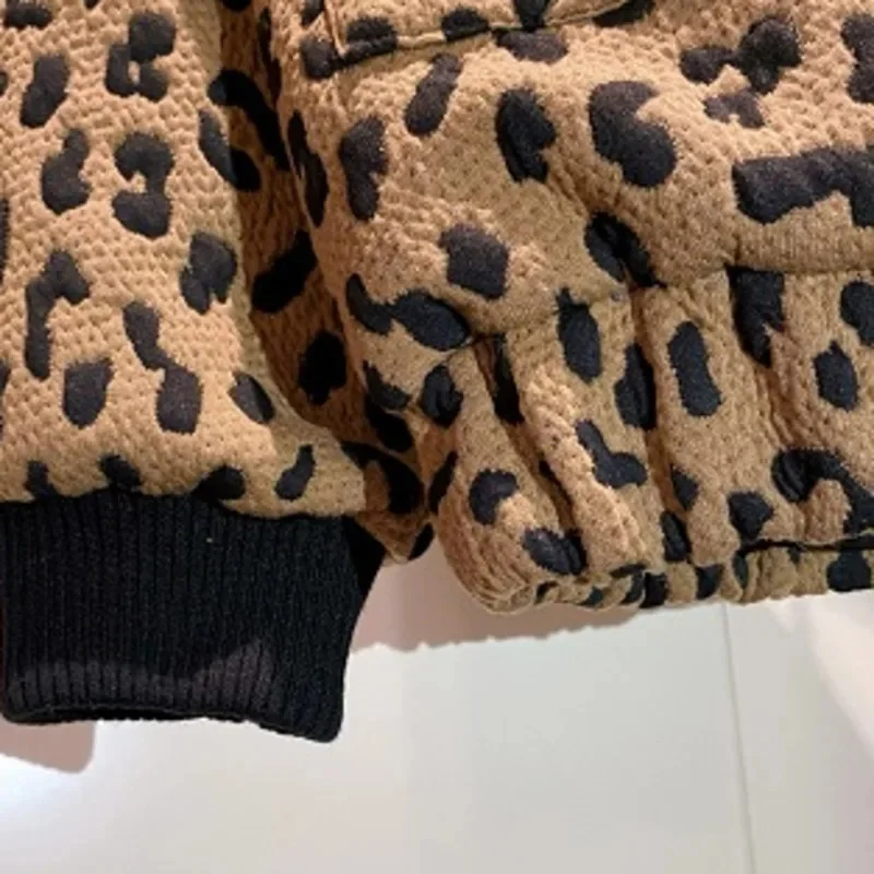 Vintage Leopard Pattern Splicing Thickened Warm Jacket Pu Leather Stitching Winter Men Manteau Homme Hiver