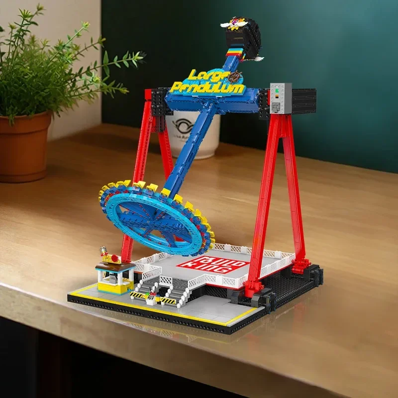 Mould King 11027 Amusement Park Toys The Motorized Pendulum Ride Building Block Assembly Roller Coaster Block  Christmas Gift