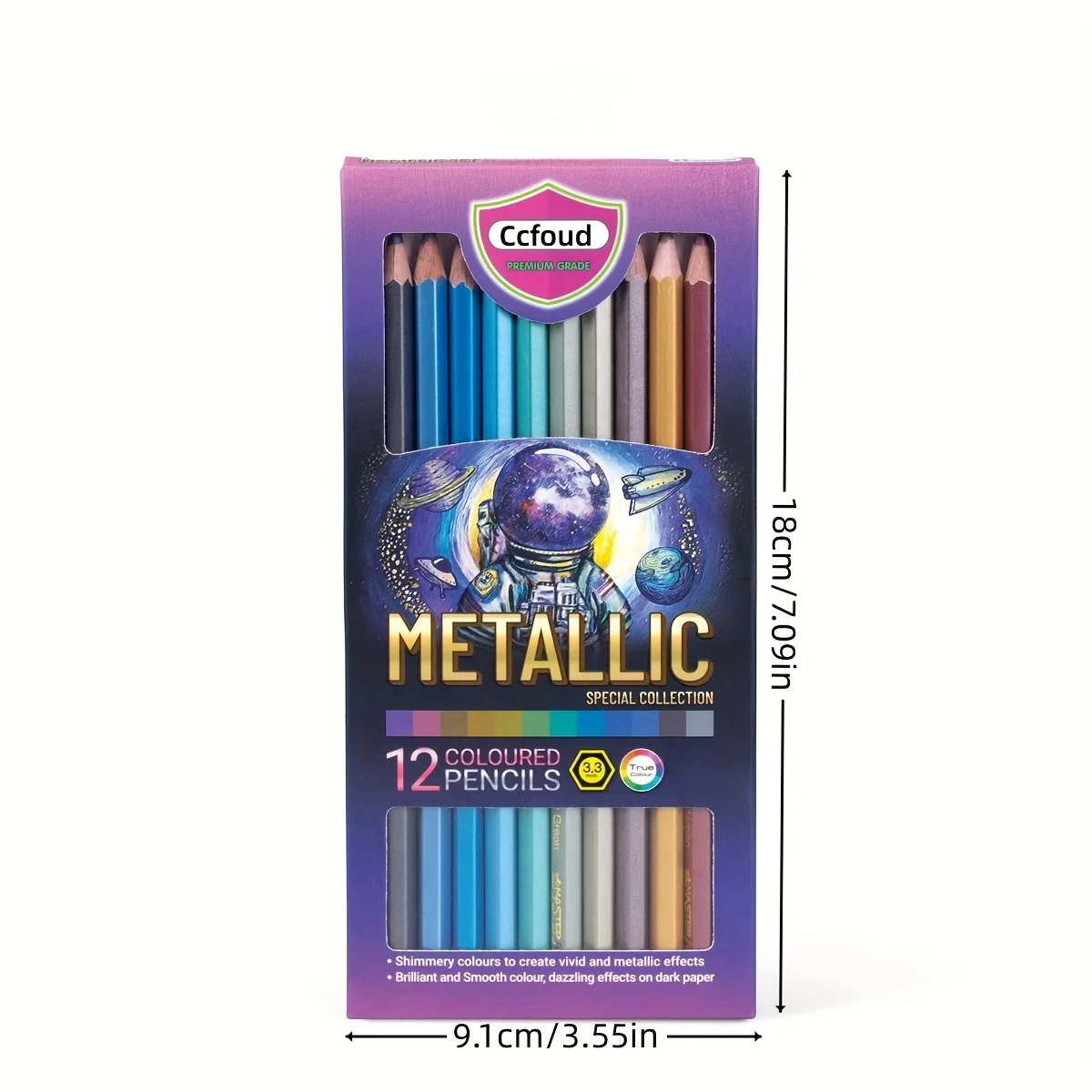 Immagine 3: Matite colorate metallizzate Ccfoud 12 colori per adulti da colorare