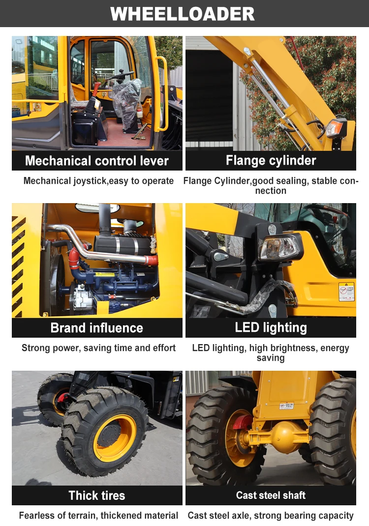 Radlader Frontlader Diesel-Baumaschine für Baustellen und Landwirtschaft Materialhandhabungsmaschine – Detail 7