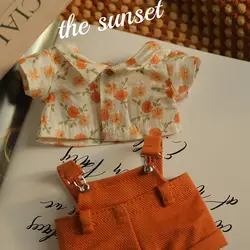 20cm Doll Clothes T-shirt Pants Mini Clothes Overalls Suit For Cotton Stuffed Dolls Toys Accessories Idol Doll Outfit T-shirt