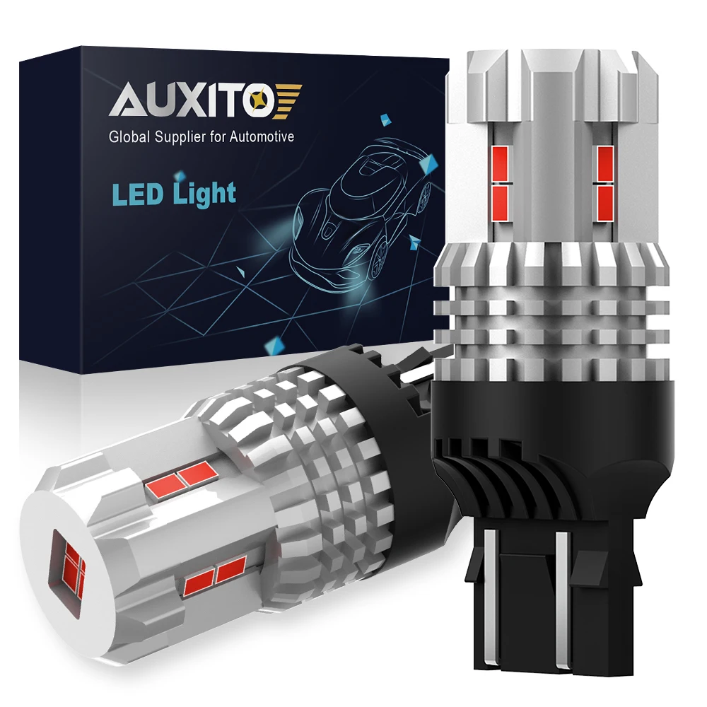 AUXITO 2 шт. Ярко-красные стоп-сигналы W21W 7443 7440 T20 1157 3157 BAY15D P21/5W для автомобилей, задние габаритные огни 3020SMD