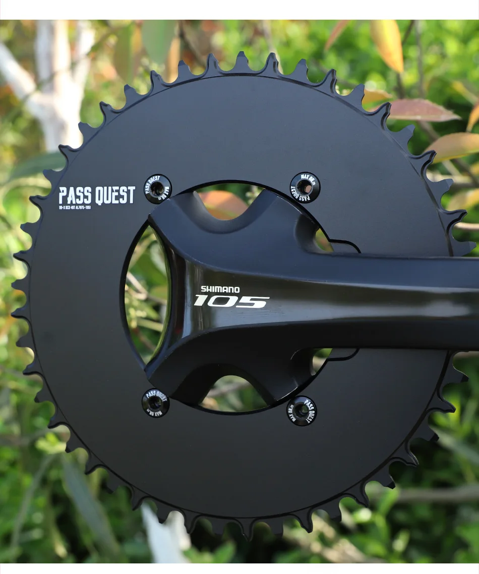 PASS QUEST X110BCD AERO Narrow Wide Chainring for R3000/4700/5800/6800/DA9000 Chainwheel BLACK Gravel Folding Bike Available