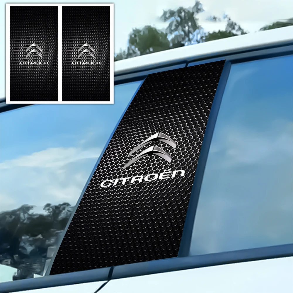 2 uds emblema del coche Pilar central imagen de panal pegatina B-pilar DIY pegatinas decorativas para puerta de coche para Citroen C3 C4 DS3 Picasso