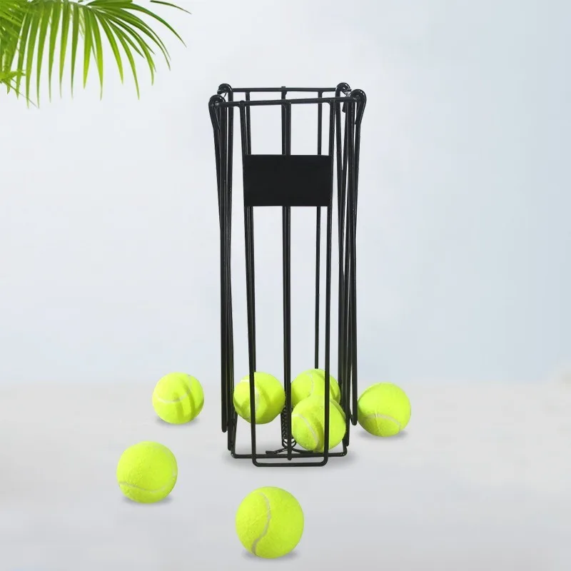 Recolector de pelotas de tenis portátil, baloncesto de pelotas de tenis de presión rápida hacia abajo, conveniente, profesional