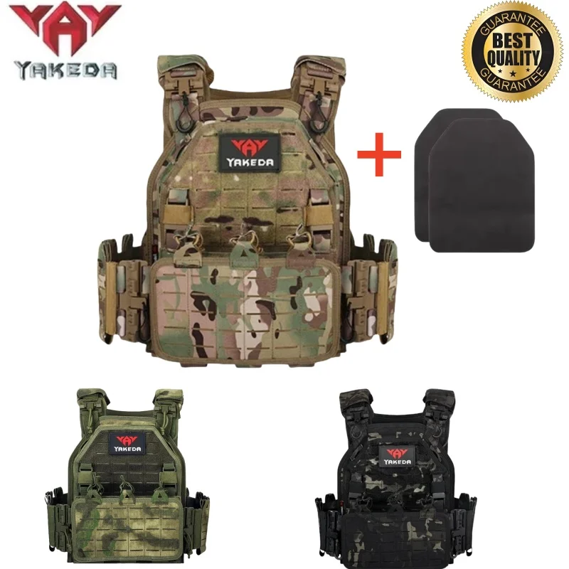

YAKEDA Tactical Vest 6094 Fast detachable light laser cut outdoor hunting black gear carry vest of high quality 1000D nylon