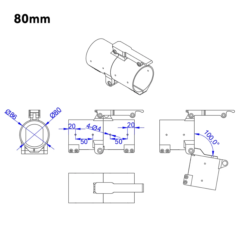 RJX 80/70/60 مللي متر Dro ne للطي الذراع عرضية ثابتة الإفراج السريع موصل ألياف الكربون مشبك أنابيب الكربون
