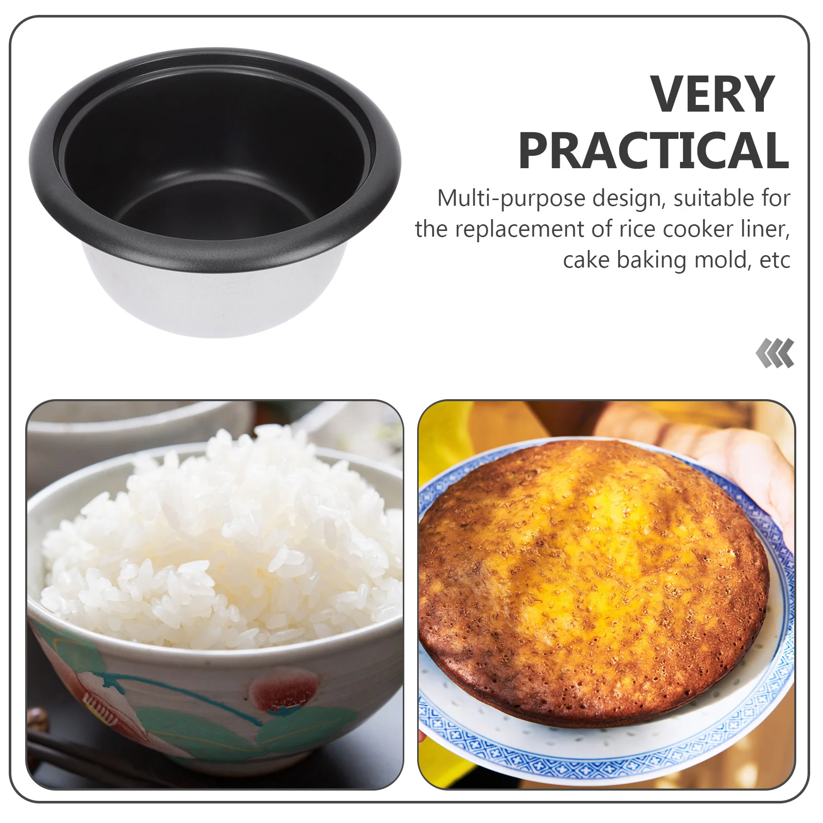 Rice Cooker Liner House Inner Pot Household Replace Steamer Pot Metal Cake Mold Soup Non-stick