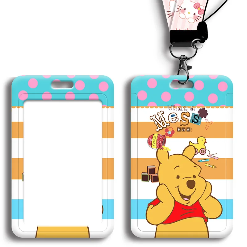 

Disney Winnie the Pooh ID Badge Holder for Students Workers Cartoon Design school Campus Office Bus Subway Access Luggage Tag