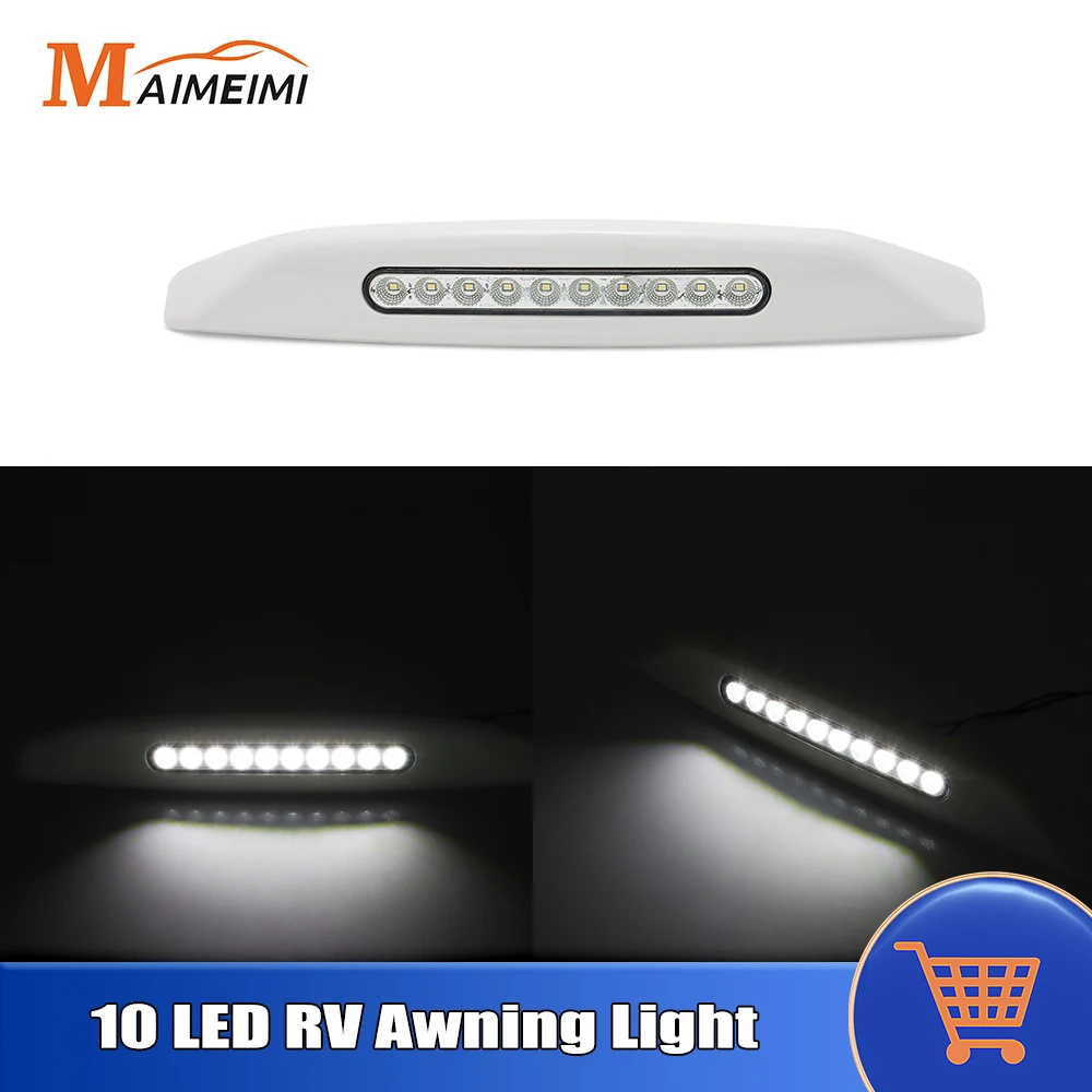 

12V 10 LED RV Awning Light Camper Ceiling Lights Waterproof Camper Awning RV Motorhome LED Light Bar for Yacht Marine Caravan