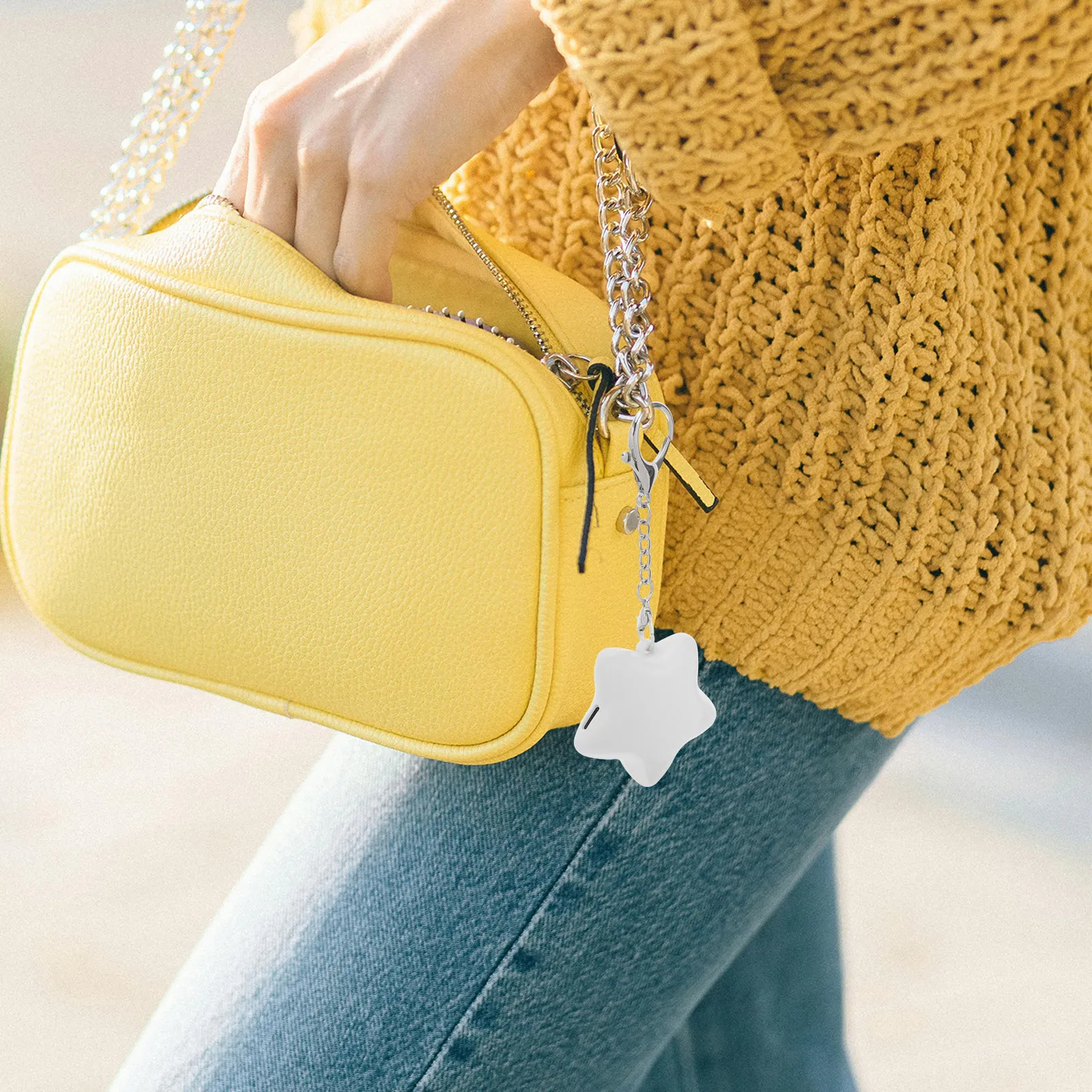 Rechargeable LED Handbag Light Touch Sensor Star Shaped Purse Lamp with Clip Hook Mini Portable Bag Light