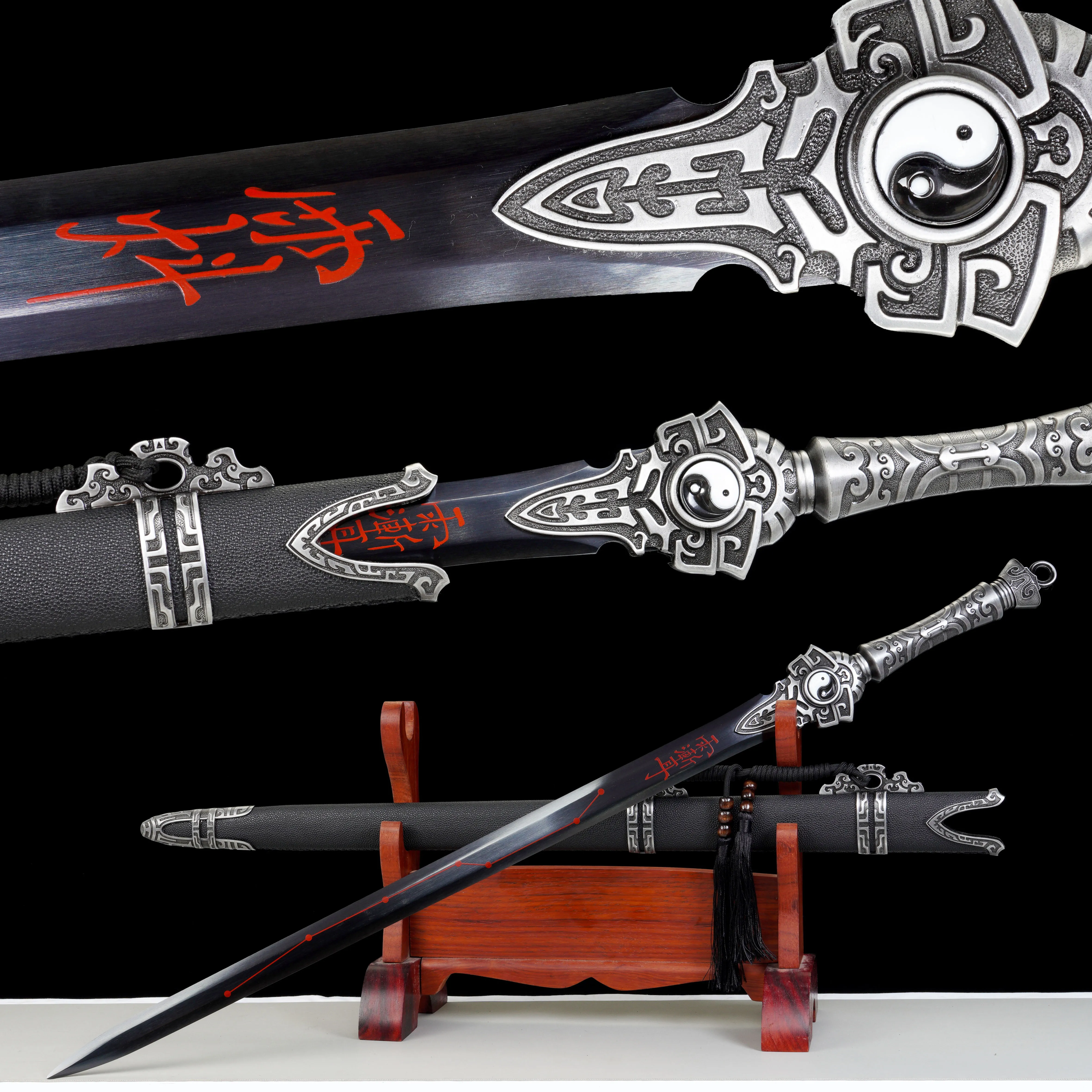 The genuine Chinese feng shui Tai Chi Bagua samurai sword katana, a unique lucky blessing gift for men. It is handcrafted arts