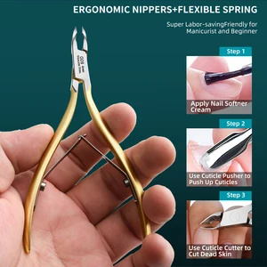 Tothautschere aus rostfreier Stahl, Nagelschneider -Barb -Scisors, spezielle Peelingzange, Gold Salon 6 Hauptverkaufsgold -Pingo -Seiten - №2