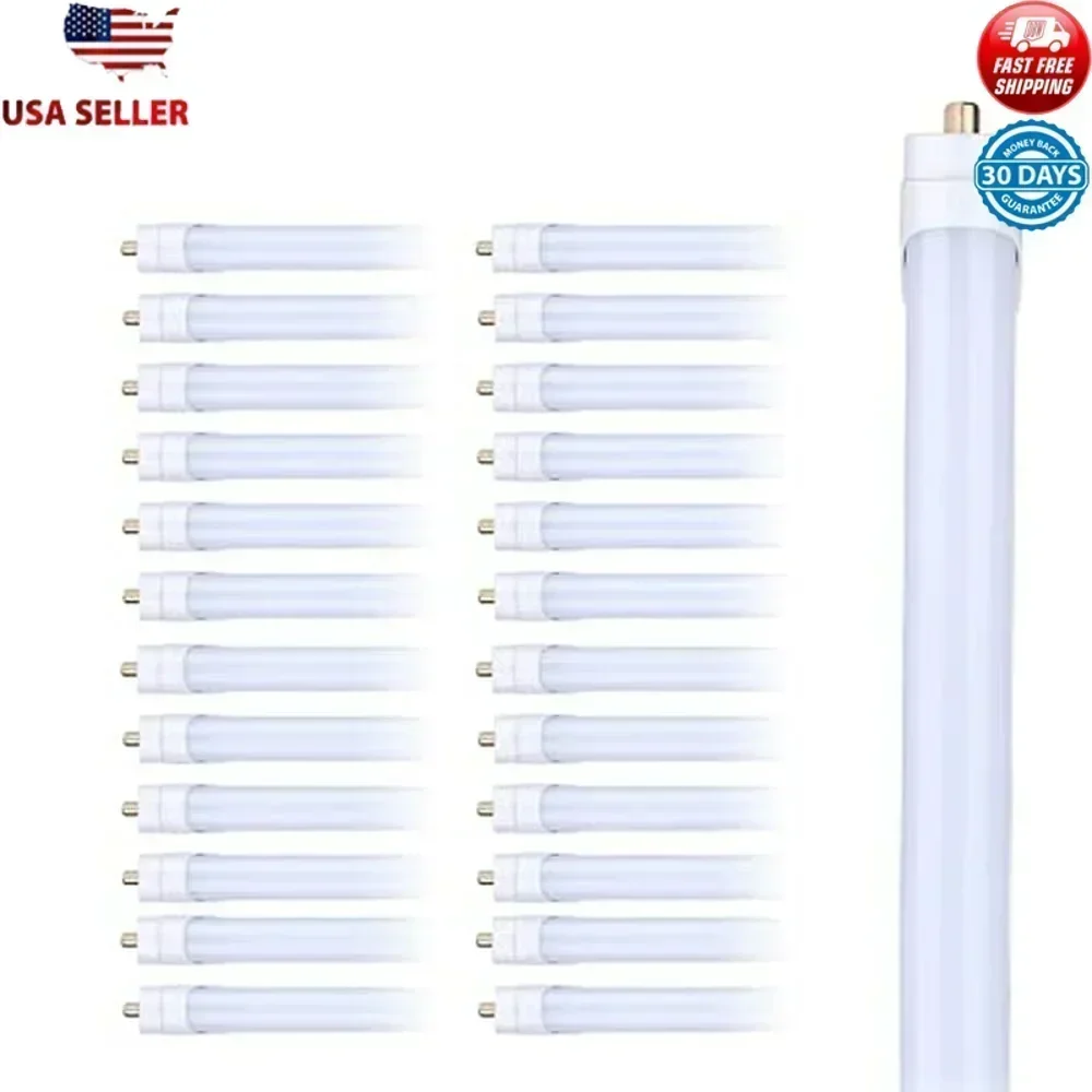 8FT T8 T10 T12 LED Tube 45W FA8 Single Pin 5000K Frosted Cover Dual-Ended Power Energy Saving Garage School Factory Office