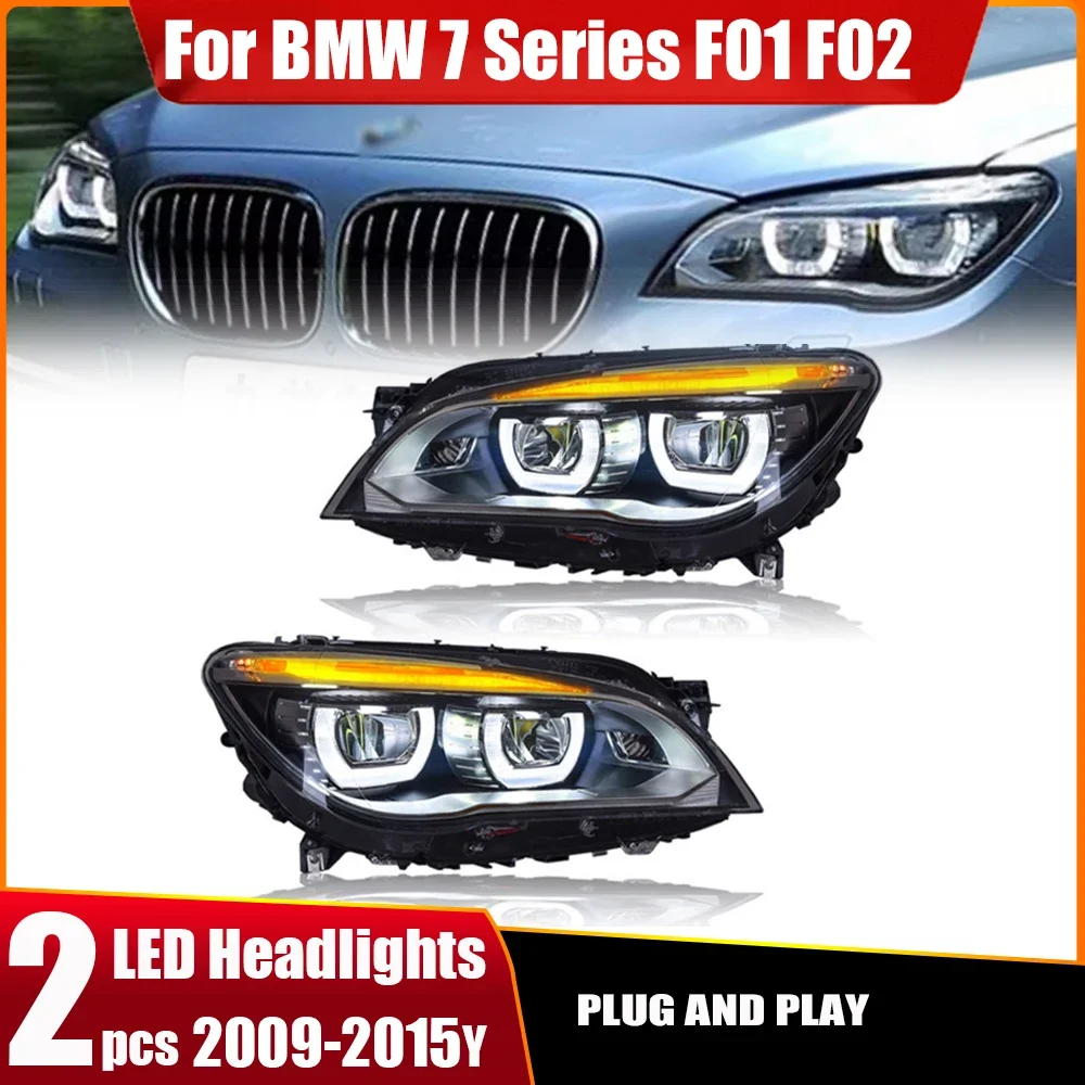 

Car Styling Headlights for F01 F02 740i 730i 735i LED Headlight 2009-2015 Head Lamp DRL Signal Projector Lens Auto Accessories