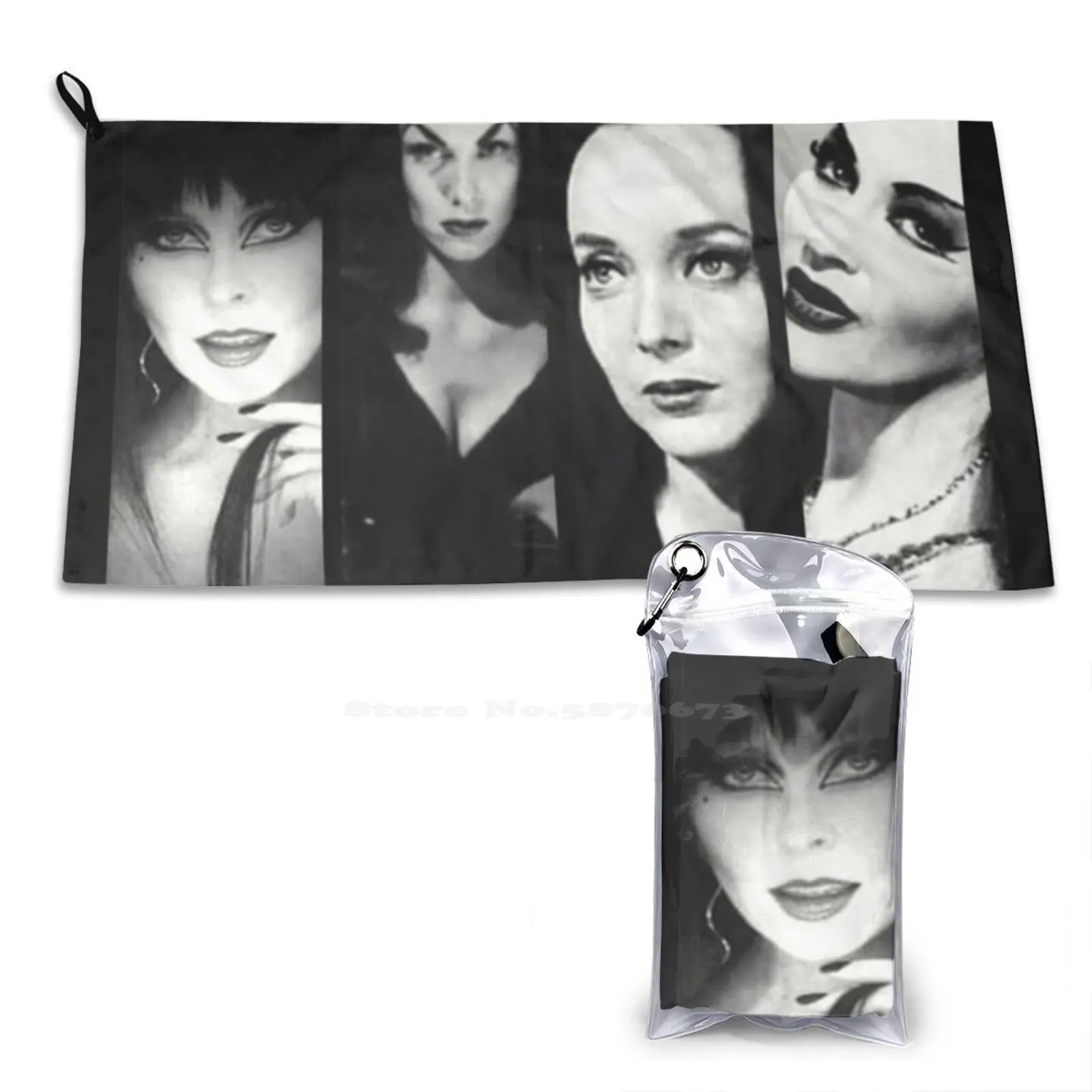 Goth Queens Soft Towel Quick Dry Beach Towel Goth Queens Fan Art Ink Lily Munster Vampira Morticia Addams Gothic Emo Horror