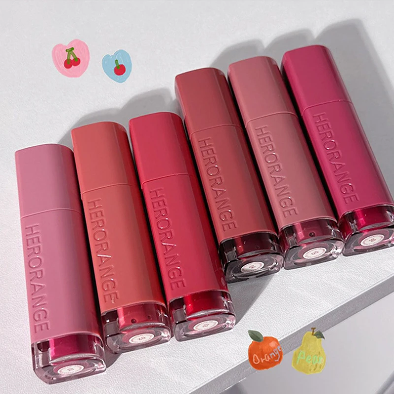 ลิปกลอส HERORANGE แบบกระจก ลิปกลอสเนื้อใส ติดทนนาน ลิปสติกเนื้อลิควิด สีแดงเซ็กซี่ เครื่องสำอางบำรุงริมฝีปาก ชุ่มชื้น กันน้ำ