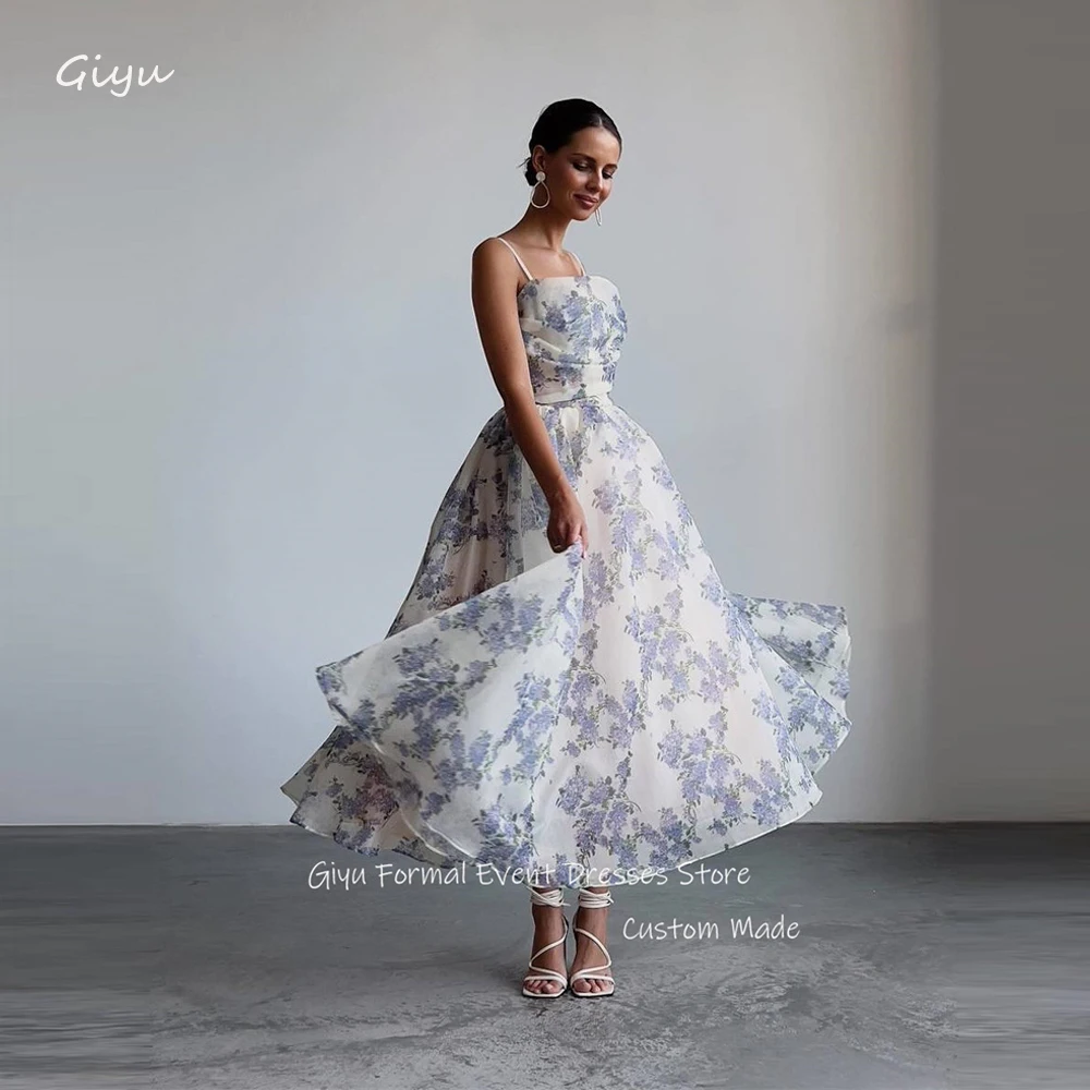 

Giyu Simple Printed Lavender Prom Party Dresses Arabic Women Casual Daily Skirt Ankle Length Summer Evening Gowns Formal