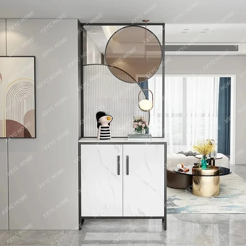 Integrated household light luxury living room entrance decoration storage Changhong glass simple foyer partition