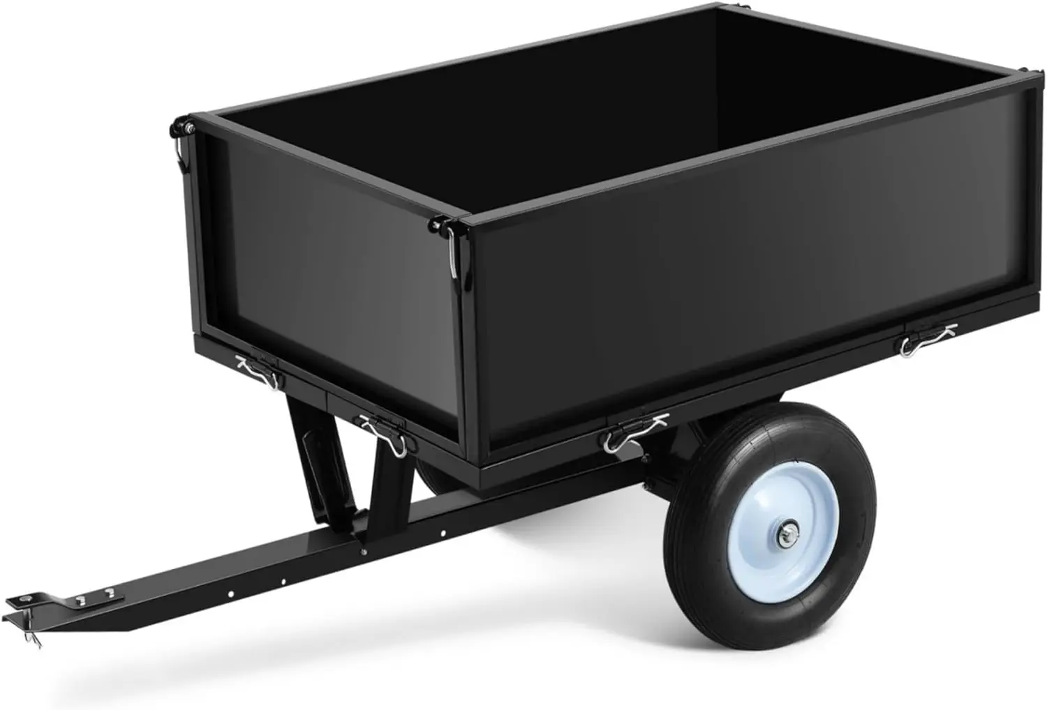 

500LB Heavy Duty Steel Dump Cart Trailer - 11.4 Cu Ft Capacity Tow Behind Utility Trailer for ATV, Lawn Tractor, Riding Mower -
