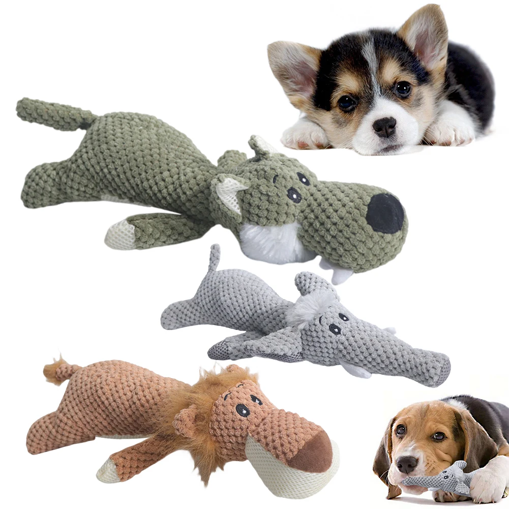 

Animals Chew Dog Toys Plush Pet Train Toys Bite Resistant Teething Plush Toy PP Cotton Voice Function Dental Care Toys
